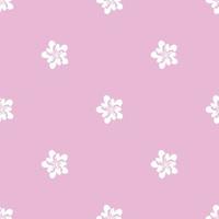 white flower seamless pattern vector pink background