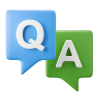 faq question fréquemment posée réponse forum chat symbole interface utilisateur thème 3d icône illustration rendu isolé png