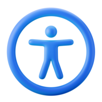 configuración de accesibilidad simple carácter humano símbolo universal interfaz de usuario tema 3d icono ilustración hacer aislado png