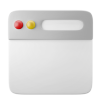 moderne minimalistische Internet-Webbrowser-Software Fenster Symbol Benutzeroberfläche 3D-Rendersymbol Illustration isoliert png