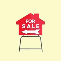 House For Sale, Best House Yard Sign Illustration Vector Clip Art Design With Colorful Yard Sign.Creative Simple Hi-Quality Premium Vector. With Minimal Simple Design Free Concept