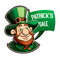 un lutin avec une barbe rousse dans un costume vert en style cartoon png