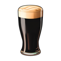 Glass of dark beer, sticker for St. Patrick's Day png