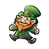 Free A leprechaun with a red beard in a green suit in cartoon style  18874004 PNG with Transparent Background