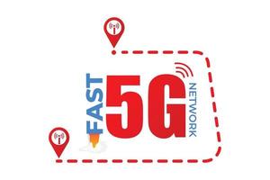 Fast network 5g internet vector design.