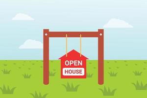 Open House signboard realistic style Vector illustration