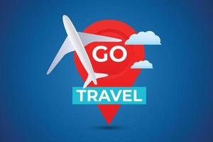 Realistic go travel background.Trip to World vector