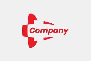 Red Rocket company logo template. Editable EPS 10 vector