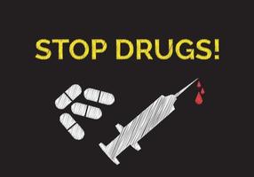 pancarta del día internacional contra el abuso de drogas. detener el concepto de drogas. vector