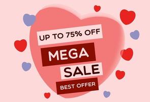 valentine sale banner design vector. background valentines day vector