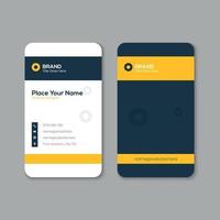 Vector printable and editable horizontal and vertical double sided clean modern corporate business card template design