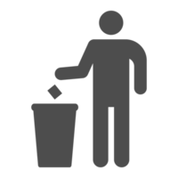 tirar basura icono fondo transparente png