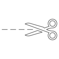 ciseaux icône ligne fond transparent png