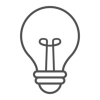 Light bulb icon line transparent background png