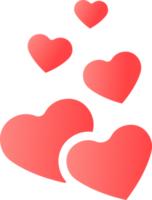 set of couple red heart png
