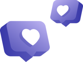 bulle de dialogue coeur violet png