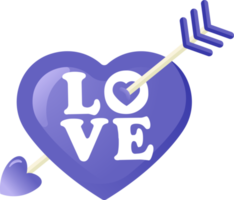 coeur violet avec flèche png