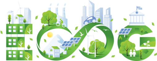 ilustración verde sostenible esg png
