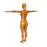 Female Basemesh isolated on transparent png