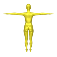 Female Basemesh isolated on transparent png