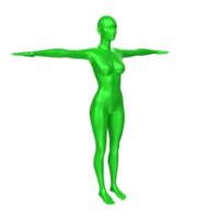 Female Basemesh isolated on transparent png