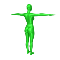 Female Basemesh isolated on transparent png