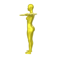 Female Basemesh isolated on transparent png