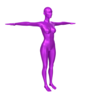 Female Basemesh isolated on transparent png