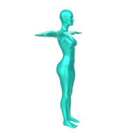 Female Basemesh isolated on transparent png