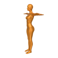 Female Basemesh isolated on transparent png