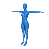 Female Basemesh isolated on transparent png