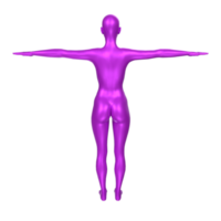 Female Basemesh isolated on transparent png