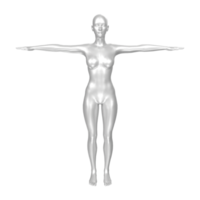 Female Basemesh isolated on transparent png