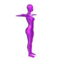 Female Basemesh isolated on transparent png