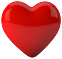 Simple red heart. 3D valentines day concept png