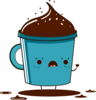Cute Funny Coffee Cup Illustration png