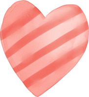 Aquarell rotes Herz mit Streifen gefüllt png