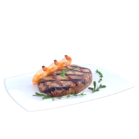 comida de bife de carne isolada renderização 3d png