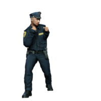 illustration de personnage 3d policier png