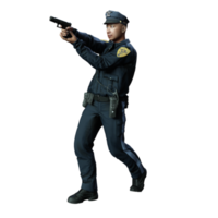 ilustración de personaje 3d de policía png