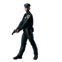 3d-charakterillustration des polizisten png