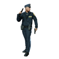 ilustração de personagem 3d policial png