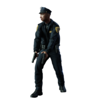 ilustración de personaje 3d de policía png