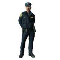 politieagent 3d karakter illustratie png
