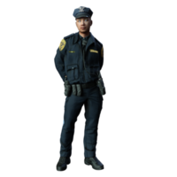 3d-charakterillustration des polizisten png