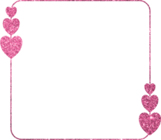 Pink Glitter Frame With Heart png