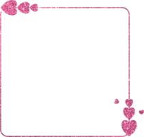 Pink Glitter Frame With Heart png