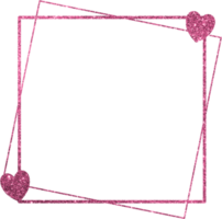 Pink Glitter Frame With Heart png