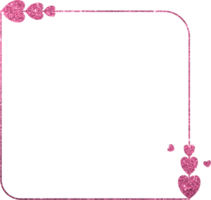 moldura de glitter rosa com coração png