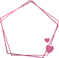 Pink Glitter Frame With Heart png